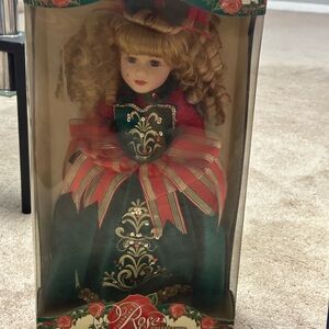Victorian Rose Collection Holiday Edition Genuine Porcelain Doll